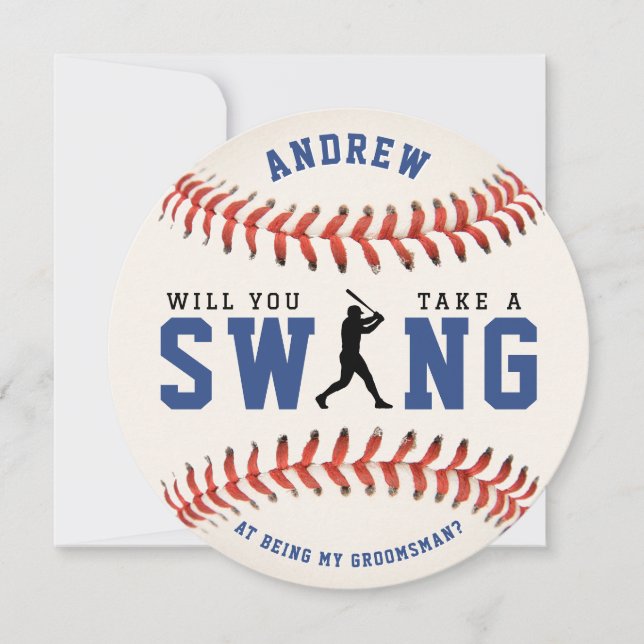 Baseball Take a Swing Groomsman Proposal (Framsida)