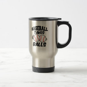 Baseball tar bollar den roliga ordstävtravel mug resemugg