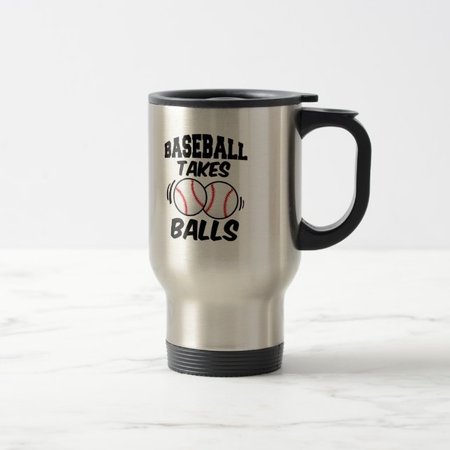 Baseball tar bollar den roliga ordstävtravel mug resemugg (Höger)