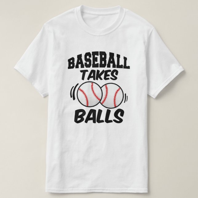 Baseball tar bollar roliga ordstävmanar skjorta tröja (Design framsida)