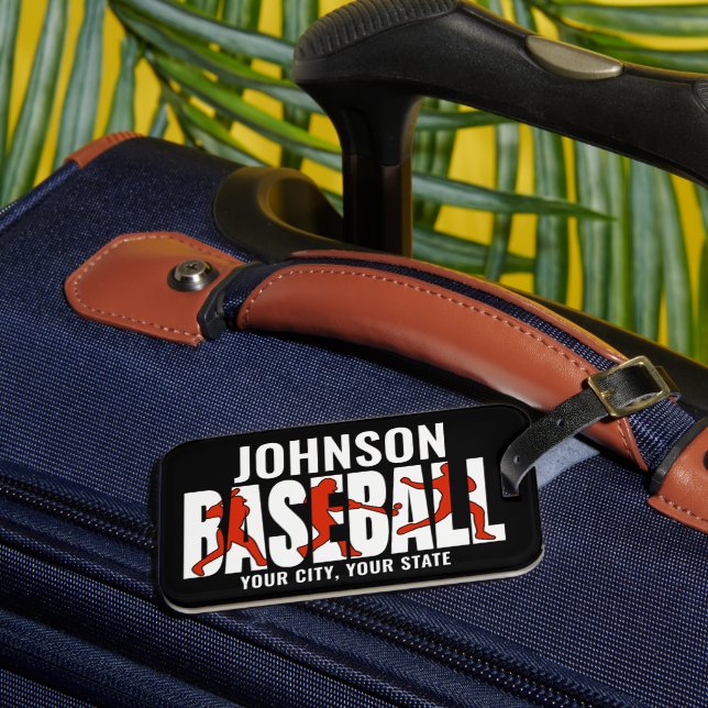 Baseball Team ADD NAMN Champion Game Player Bagagebricka (Framsida Insitu 3)