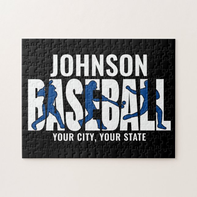 Baseball Team ADD NAMN Champion Game Player Pussel (Horisontell)