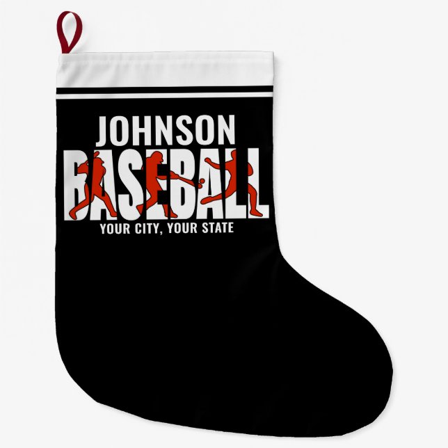 Baseball Team ADD NAMN Champion Game Player Stor Julstrumpa (Framsidan)