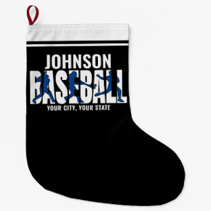 Baseball Team ADD NAMN Champion Game Player Stor Julstrumpa
