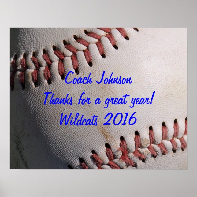 Baseball Team Coach Gift Poster (Framsidan)