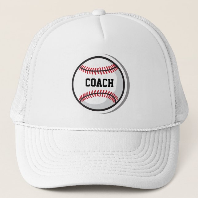 Baseball Team COACH White Red Black Keps (Framsida)