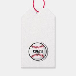 Baseball Team COACH White Red Black Presentetikett