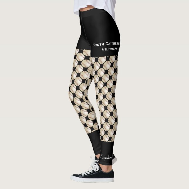 Baseball Team, Fake Black Kort, Namn Leggings (Vänster)