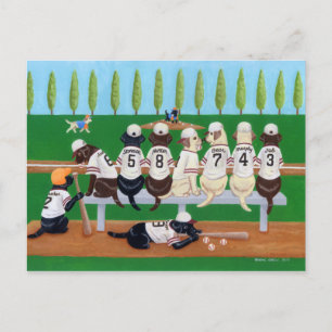 Baseball Team Labradors Vykort