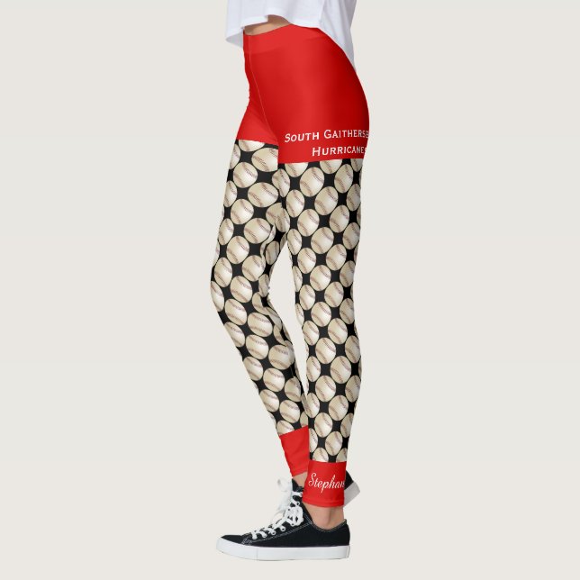 Baseball Team Leggings med Fake Red Kort (Vänster)