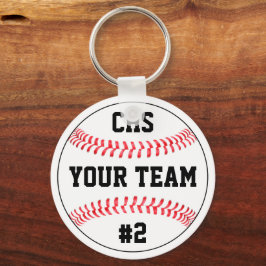 Baseball Team Namn, School Brev och Player Number Nyckelring