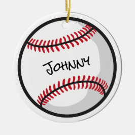 Baseball Team Personlig NAMN White Red Black Julgransprydnad Keramik
