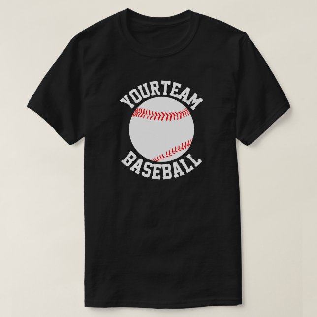 Baseball Team, Player och Jersey Number Manar Shir T-shirt (Design framsida)