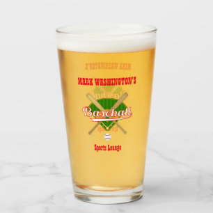 Baseball Team Player Sports Lounge Pint Beer Soda Glaskopp