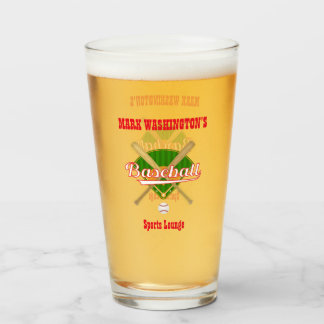 Baseball Team Player Sports Lounge Pint Beer Soda Glaskopp