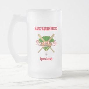 Baseball Team Player Sports Lounge Soda Frostat Ölglas
