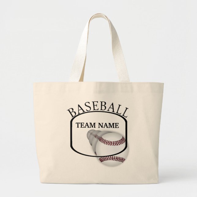 Baseball Team Tote Bag Jumbo Tygkasse (Framsidan)