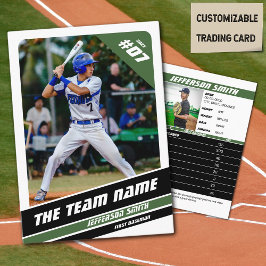 Baseball Team Trading Card Gift Grönt White