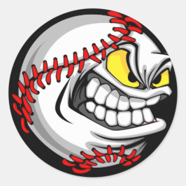 Baseball Tecknad Ansikte Stickers Runt Klistermärke
