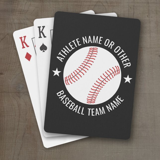 Baseball Teckning med modernt team och Idrottsman  Casinokort (Personalized Playing Cards - Sporty Design)