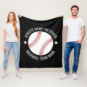 Baseball Teckning med modernt team och Idrottsman Fleecefilt