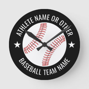 Baseball Teckning med modernt team och Idrottsman Rund Klocka