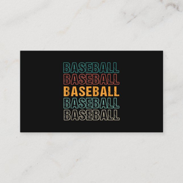 Baseball Text Typography Softball USA Sport Player Visitkort (Framsida)