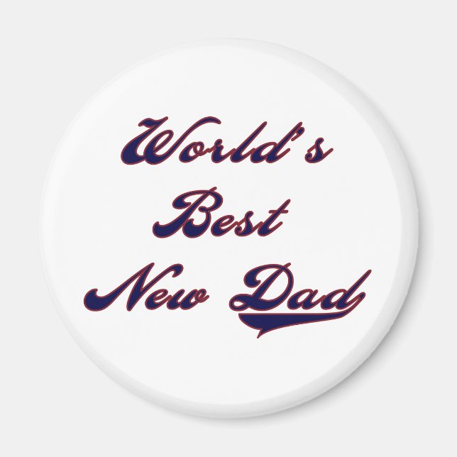 Baseball Text World's Best New Pappa Magnet (Framsidan)