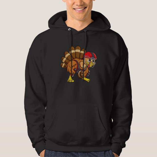 Baseball Thanksgiving Turkey Catcher Softball Play Hoodie (Framsida)