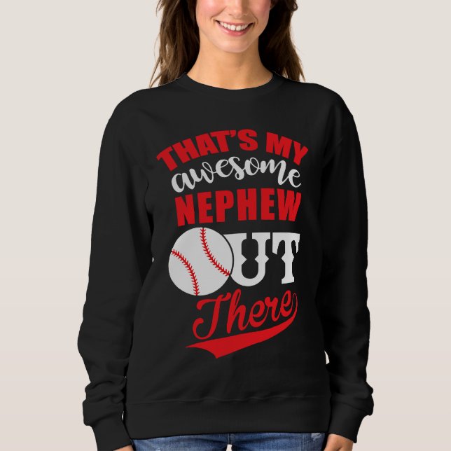 Baseball That's My Awesome Nephew Out T Shirt (Framsida)