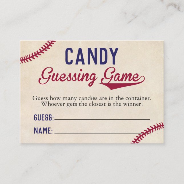 Baseball ThBästa Babyskussstöldsäljaren Candy Gues Visitkort (Framsida)