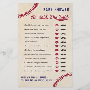 Baseball ThBäste Shower sa att hon sa att spel Flygblad