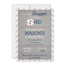 Baseball Themann 1:a födelsedagsinbjudan