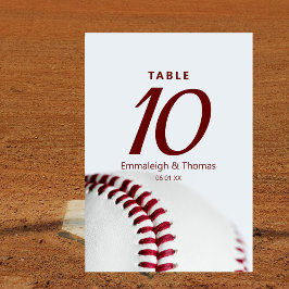 Baseball Theme Bröllop Bordsnummer