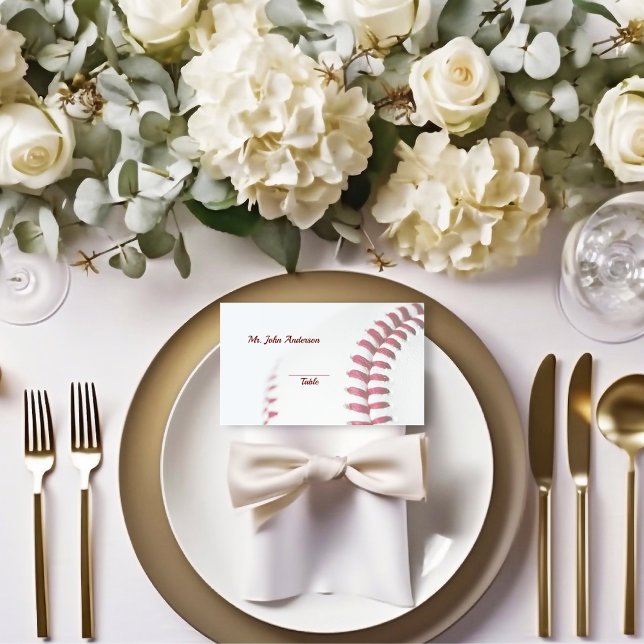 Baseball Theme Bröllop med Guest Namn Placeringskort (Skapare uppladdad)
