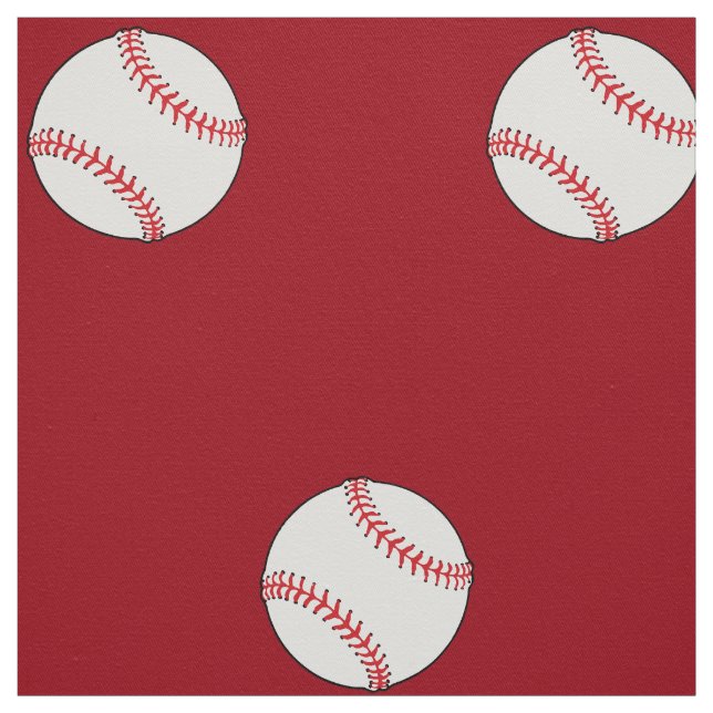 Baseball Theme Fabric Red BG HAMbyWG Tyg (Provkarta)