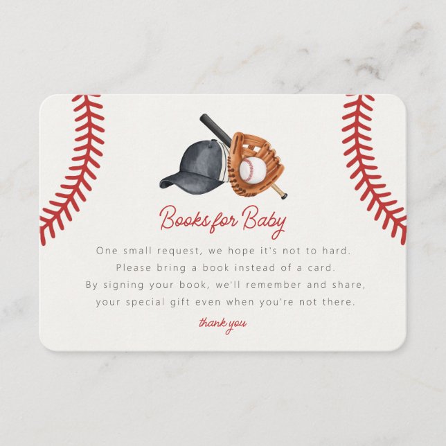 Baseball Theme Home Springa Bokar för Baby infoga Tilläggskort (Framsida)