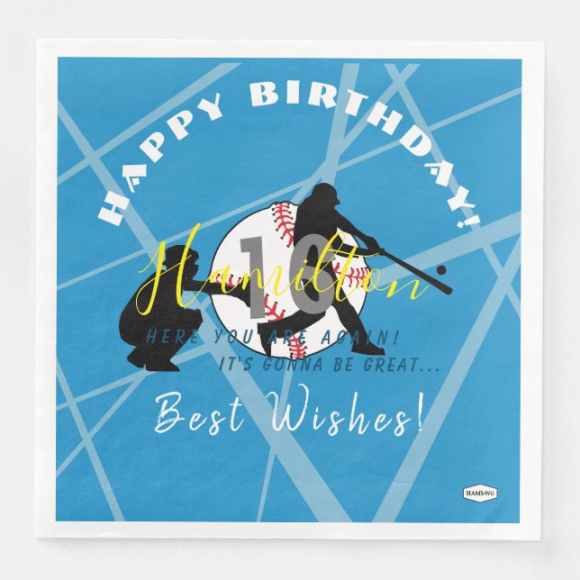 Baseball Theme Papper Napkins HAMbyWG Pappersservett (Framsida)