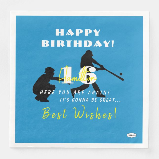 Baseball Theme Papper Napkins HAMbyWG Pappersservett (Framsida)