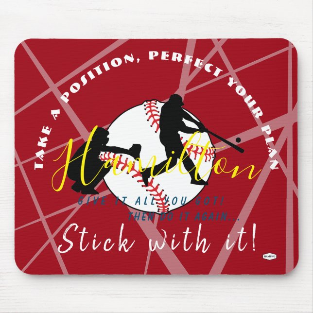 Baseball Theme Personlig Mousepad Musmatta (Framsidan)