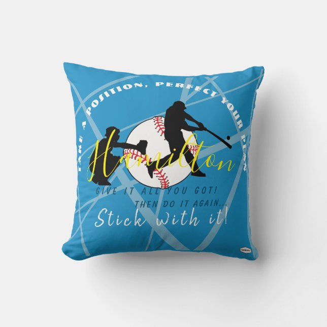 Baseball Theme Personlig Pillow HAMbyWG Kudde (Framsida)