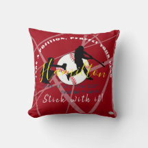 Baseball Theme Personlig Pillow HAMbyWG Red