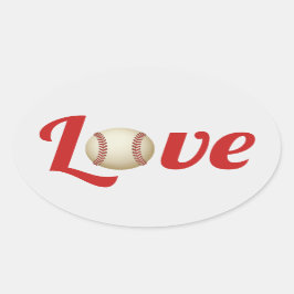 Baseball Theme Sports Kärlek Wedding Favor Ovalt Klistermärke