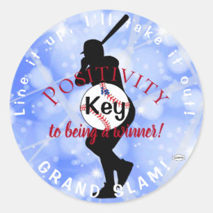 Baseball Theme Stickers Light Blue HAMbyWG Runt Klistermärke