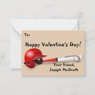 Baseball Theme Valentine Affärskort Storlekt Anteckningskort