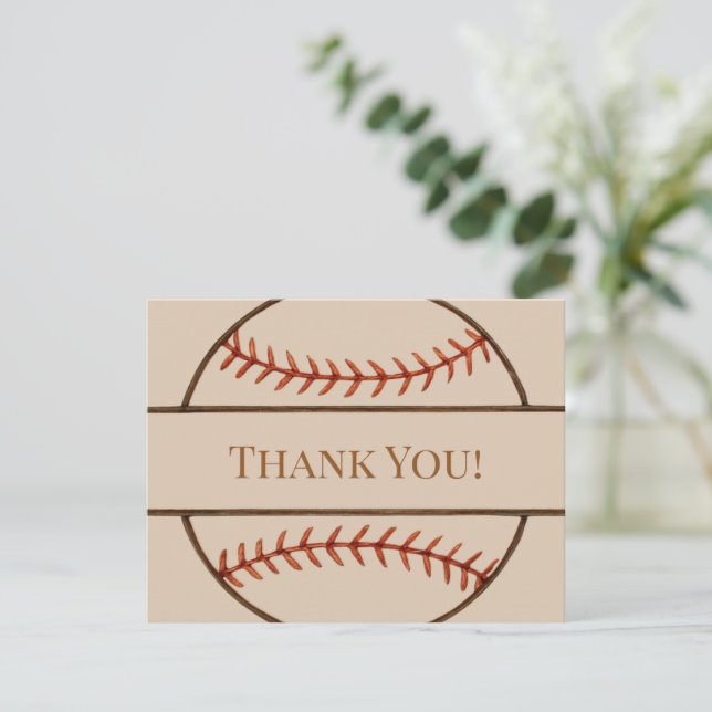 Baseball Themed Thank You Cards Anteckningskort (Stående Fram)