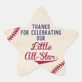 Baseball ThGodtycke Baby Shower Star Stickers Stjärnformat Klistermärke