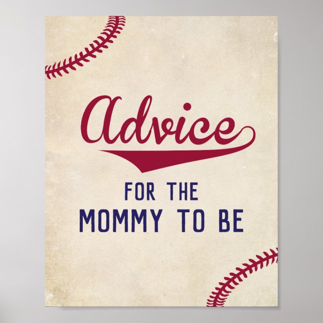 Baseball ThMB Shower Adress for Mamma Sign Poster (Framsidan)