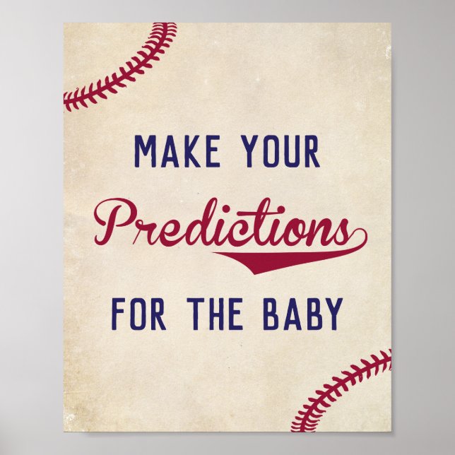 Baseball ThMedicent Predictions for Baby Sign Poster (Framsidan)