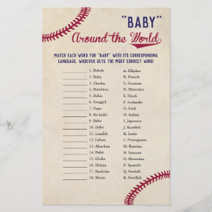 Baseball Thned Baby Värld runt Translation Flygblad